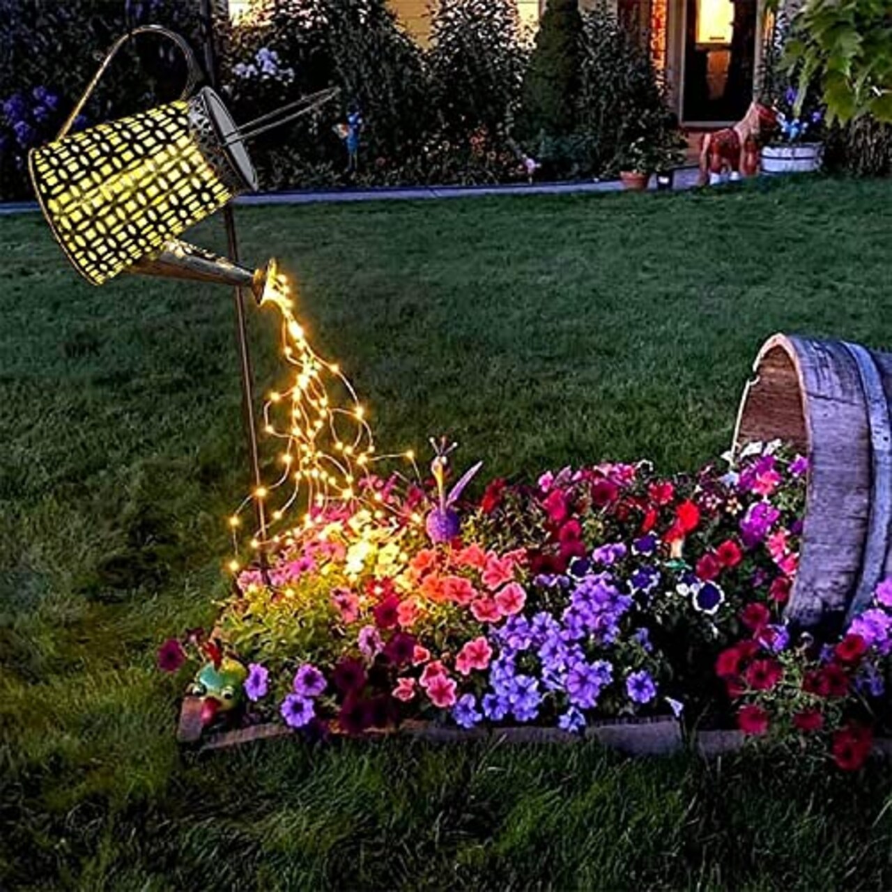 1 Pack Solar Lights Outdoor Garden Decorations,Watering Can Landscape Light Large Hanging Lantern ,Outside Waterproof Patio Decor Perfect Gardening Gift